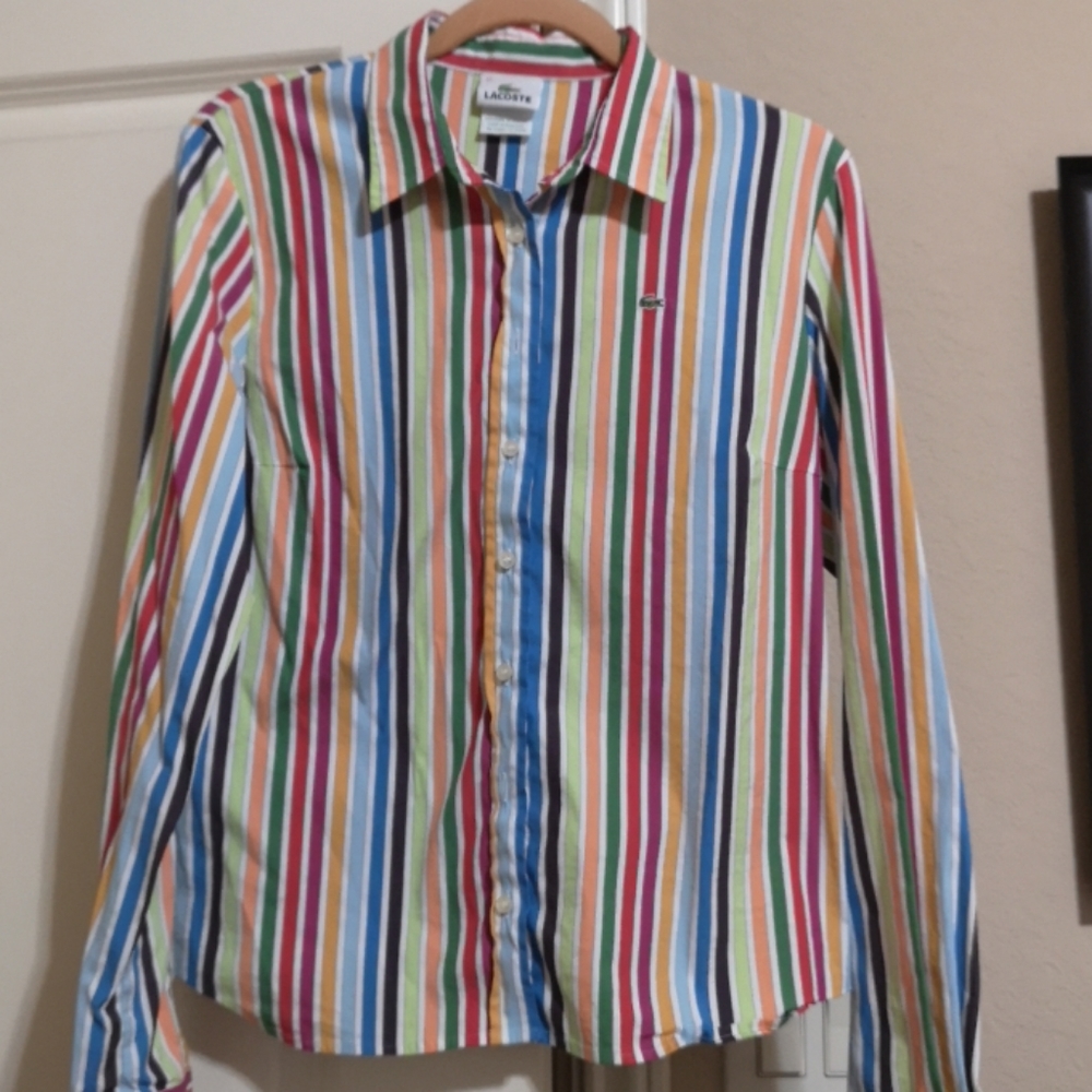 Lacoste stripe polo